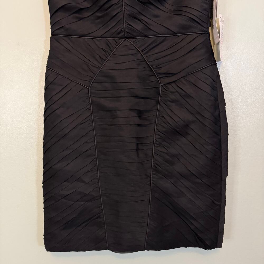 Theia Silk Sheath Dress 8 Black Mini Strapless Cocktail Party Glam NWT $450 MSRP - Picture 5 of 11